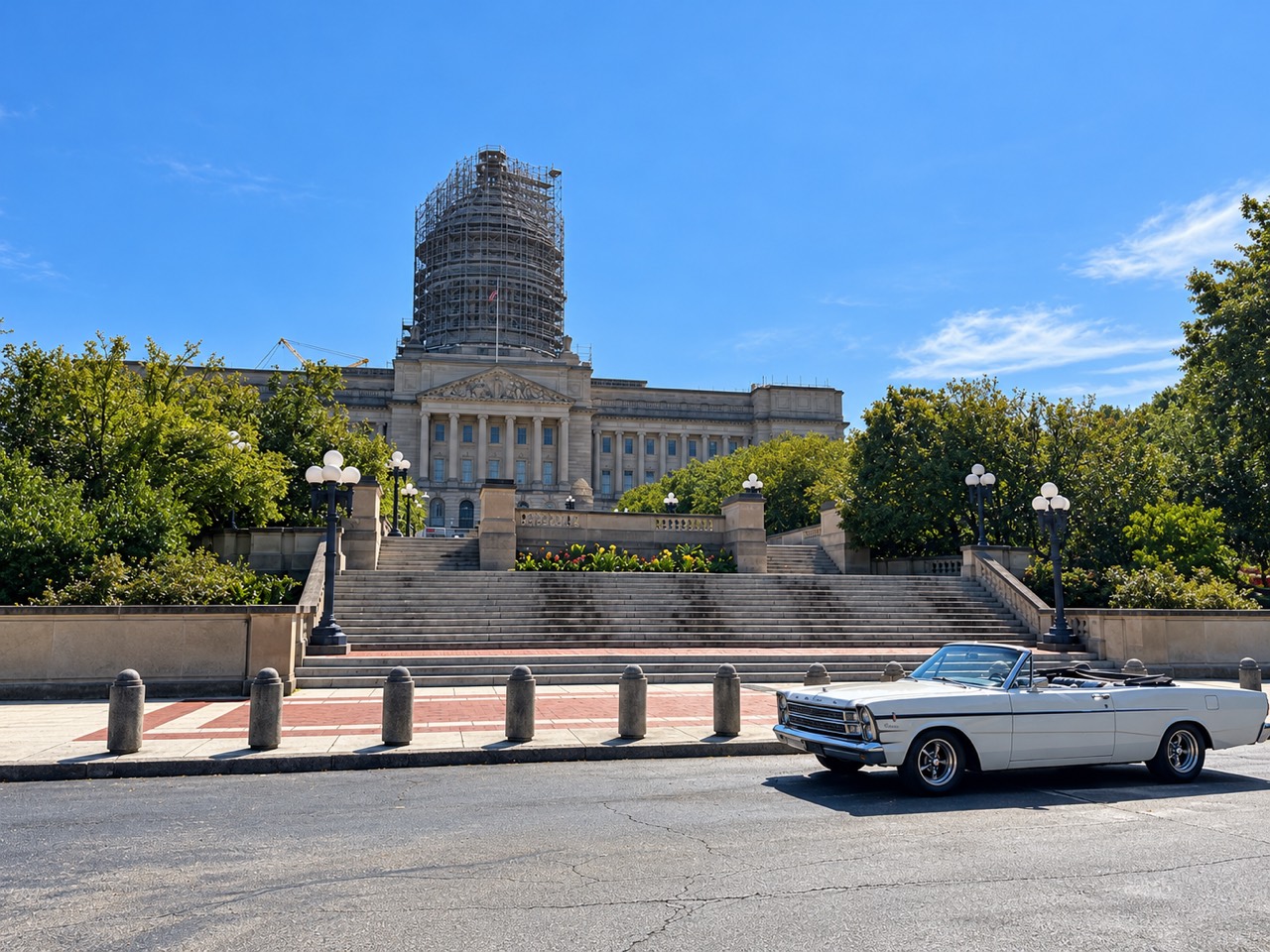 1966 Ford Galaxie in front of the Kentucky State Capitol in Frankfort
