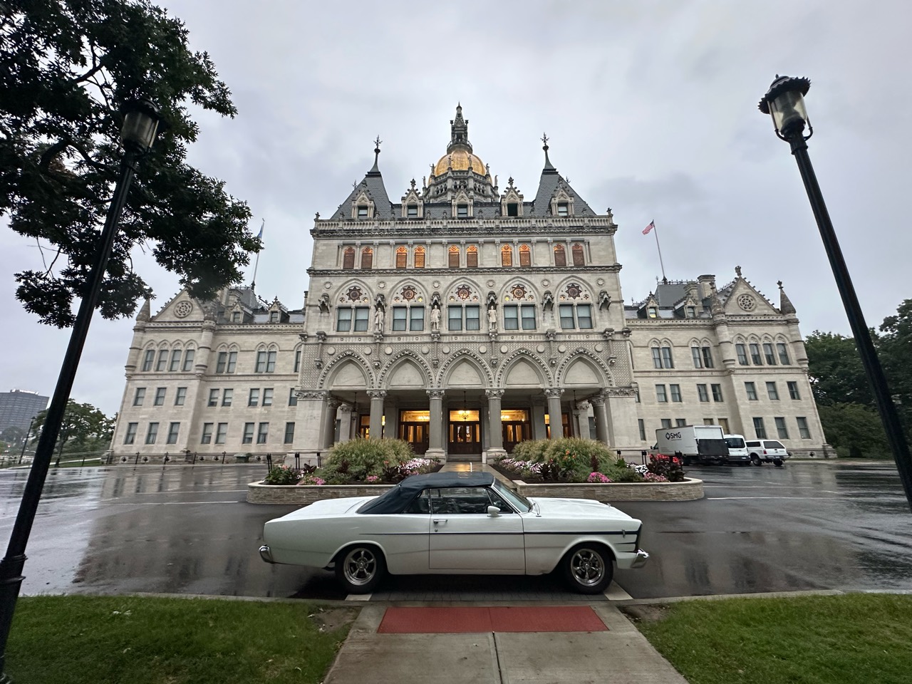 1966 Ford Galaxie in front of the Connecticut State Capitol in Hartford