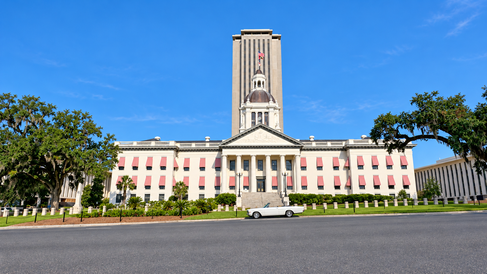 1966 Ford Galaxie in front of the Florida State Capitol in Tallahassee