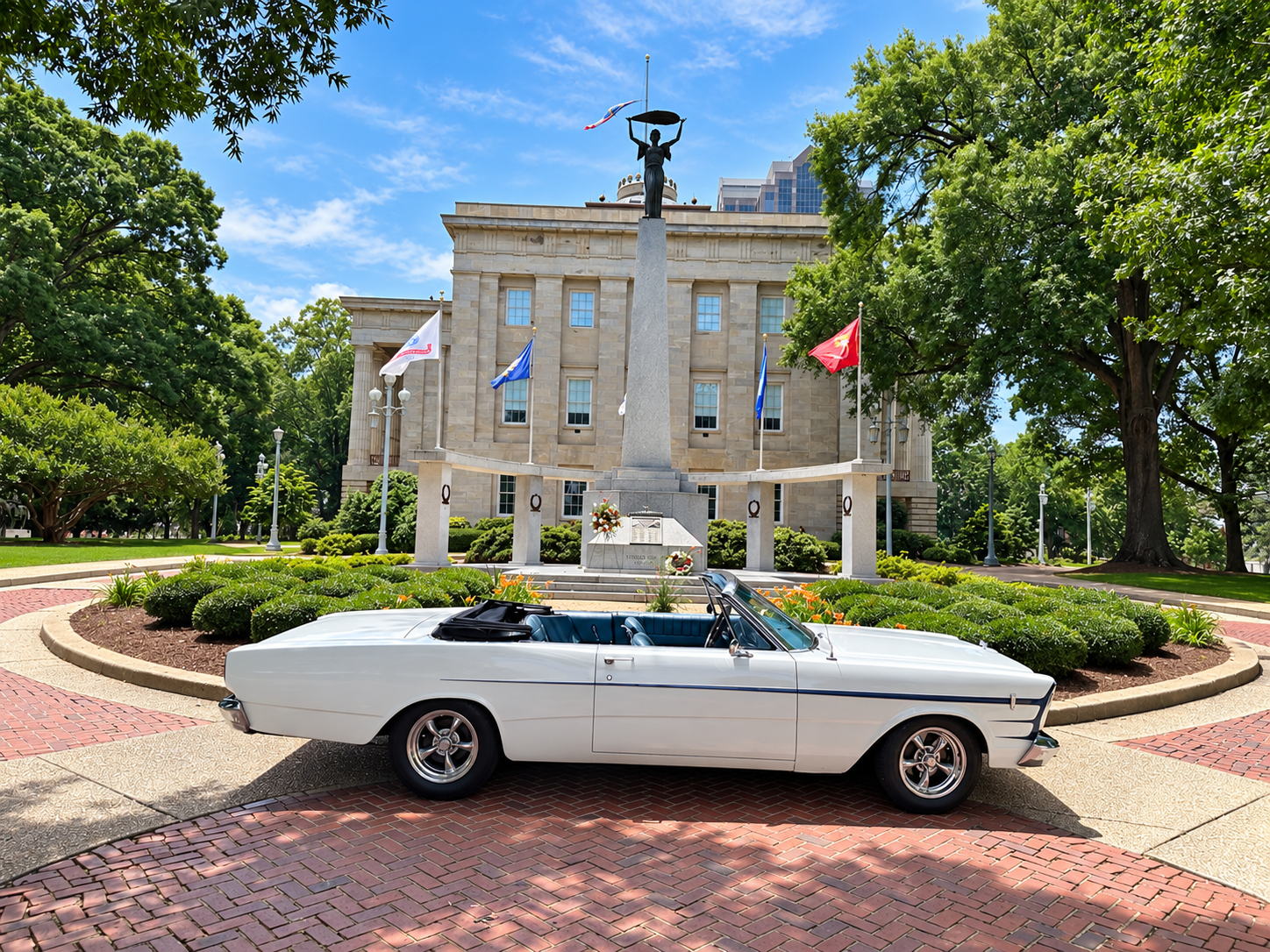 1966 Ford Galaxie in front of the North Carolina State Capitol in Raleigh