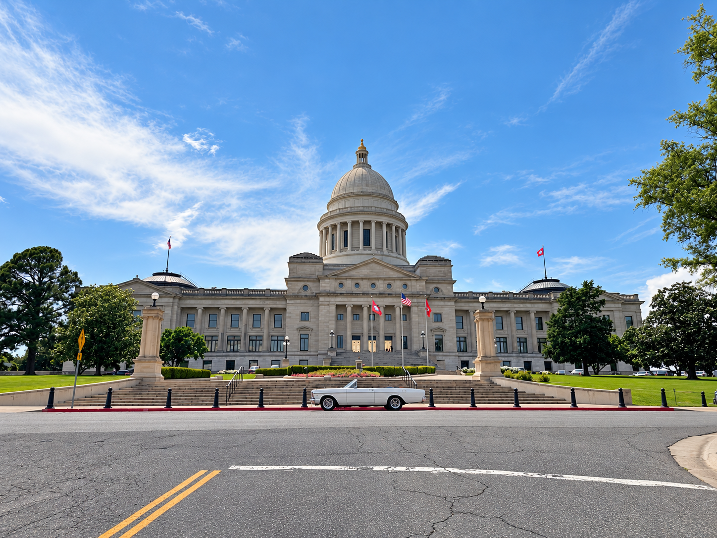 1966 Ford Galaxie in front of the Arkansas State Capitol in Little Rock