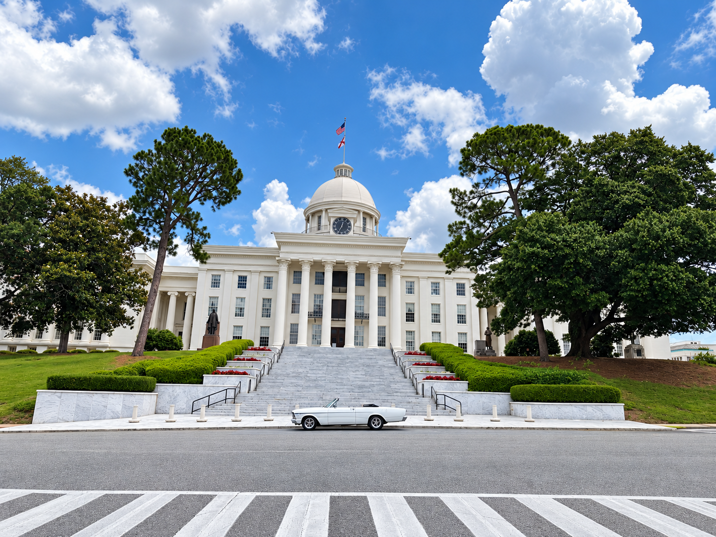 1966 Ford Galaxie in front of the Alabama State Capitol in Montgomery