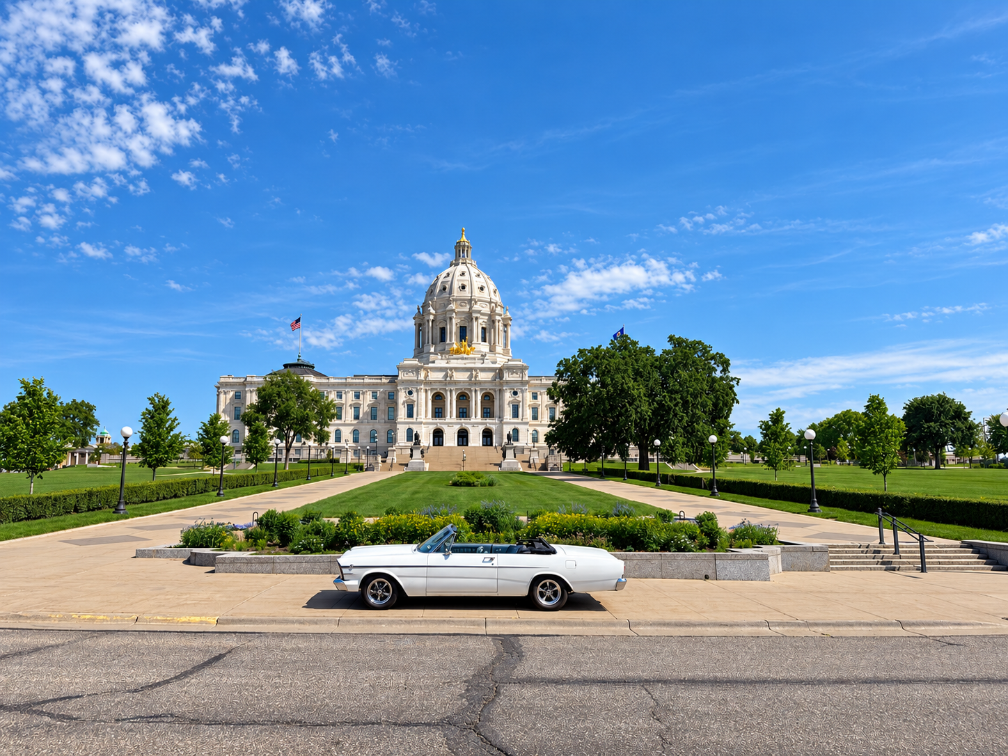 1966 Ford Galaxie in front of the Minnesota State Capitol in Saint Paul