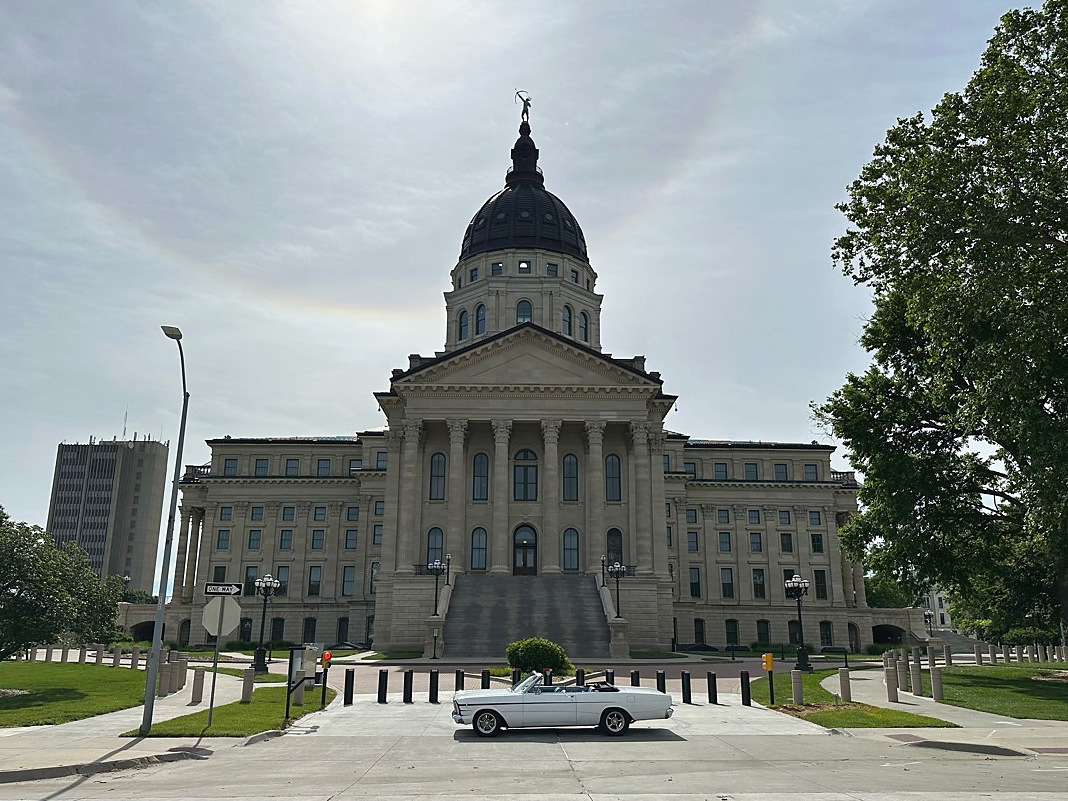 1966 Ford Galaxie in front of the Kansas State Capitol in Topeka