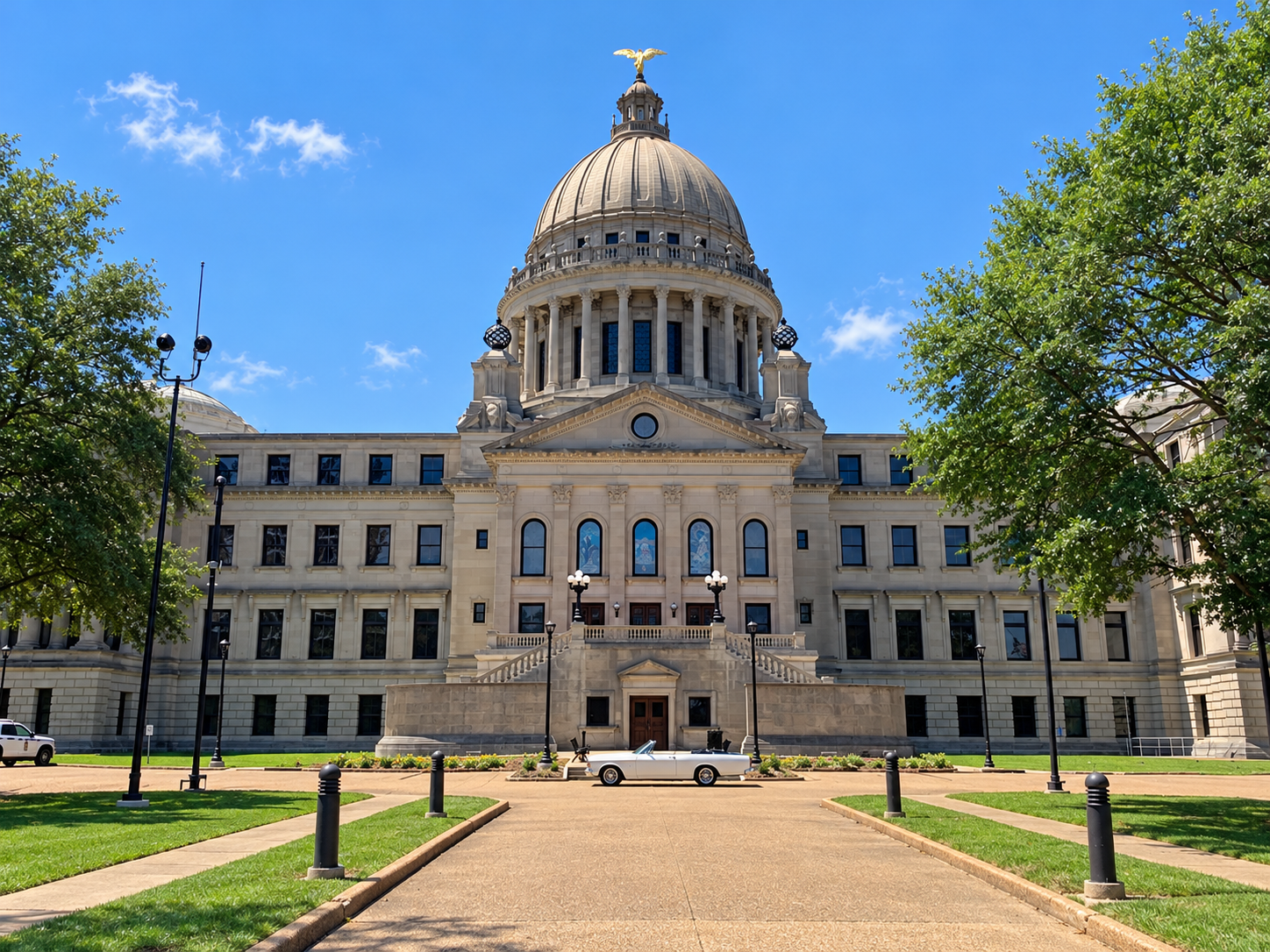1966 Ford Galaxie in front of the Mississippi State Capitol in Jackson